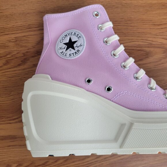 ❤️Converse Chuck 70 De Luxe Wedge Hi Sz 8.5 Womens Shoes Purple Sneakers A07584C - Picture 11 of 12